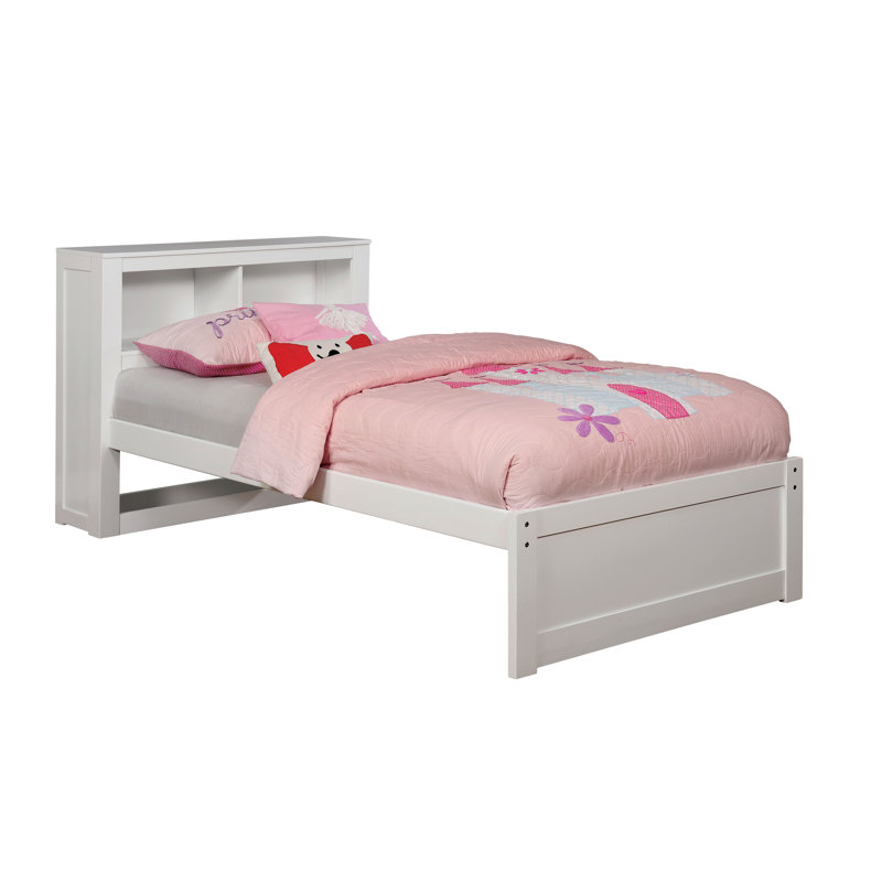 Lit plateforme avec rangement Araujo, Blanc, Simple