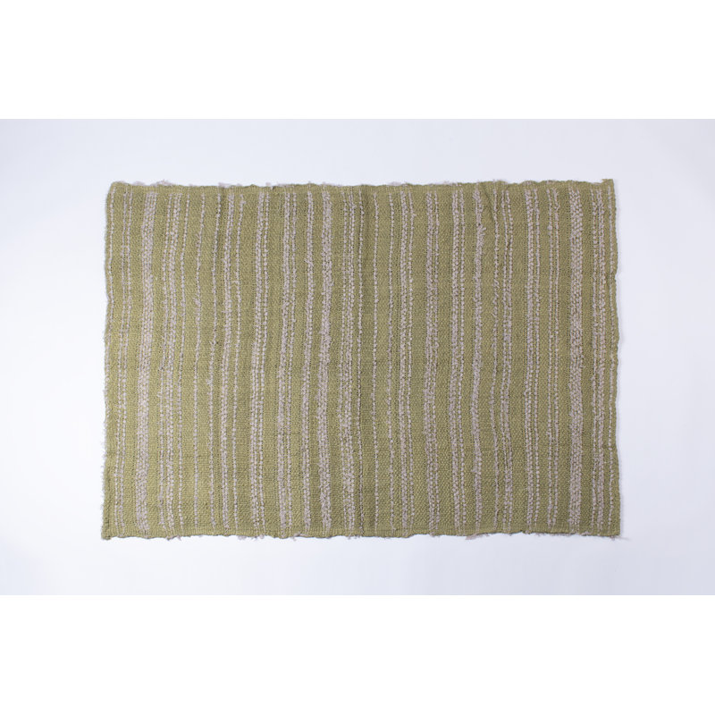 Lemongrass Cotton Basket Weave Knitted Throw Blanket