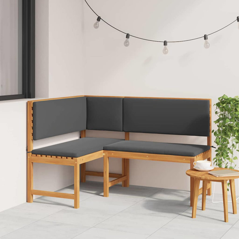 Chaise de jardin vidaXL brun 55,12 x 39,37 x 35,83 en bois d'acacia massif, Gris