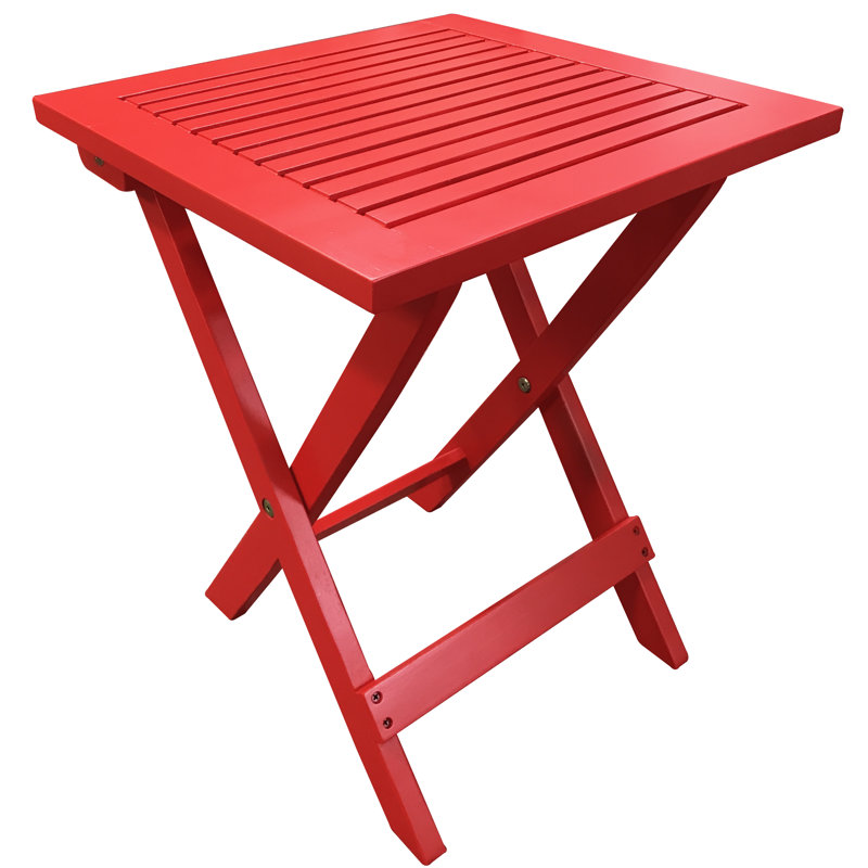 Alilyana Square Acacia Folding Outdoor Side Table , 16'' in. W 16'' in. D