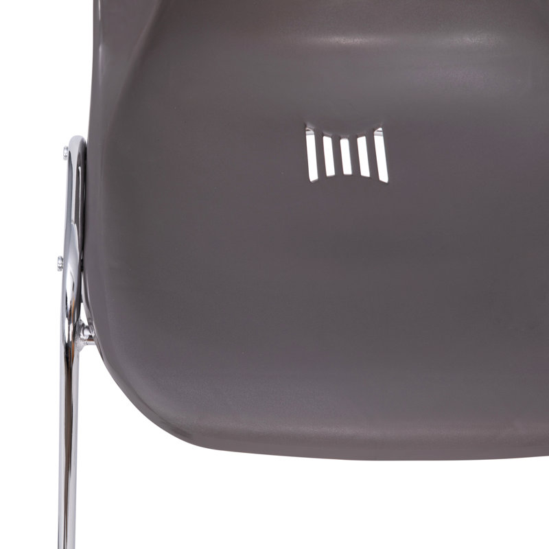 ErgoComfort 880 lb. Gray Ergonomic Stackable Chair with Chrome Frame