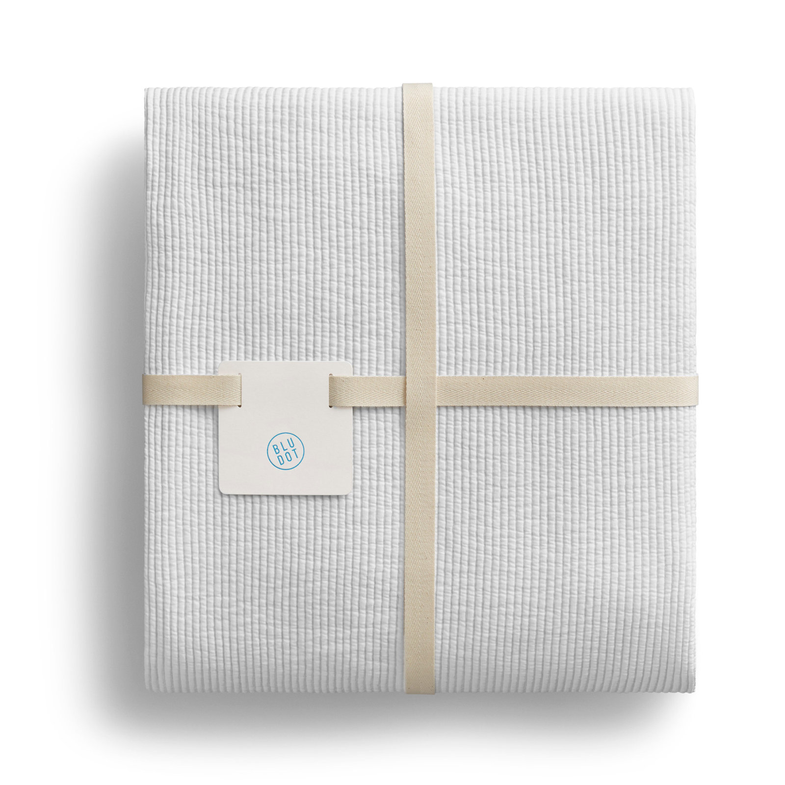 Ripple Cotton Coverlet Set, White/Putty, King Bedspread + 2 King Shams