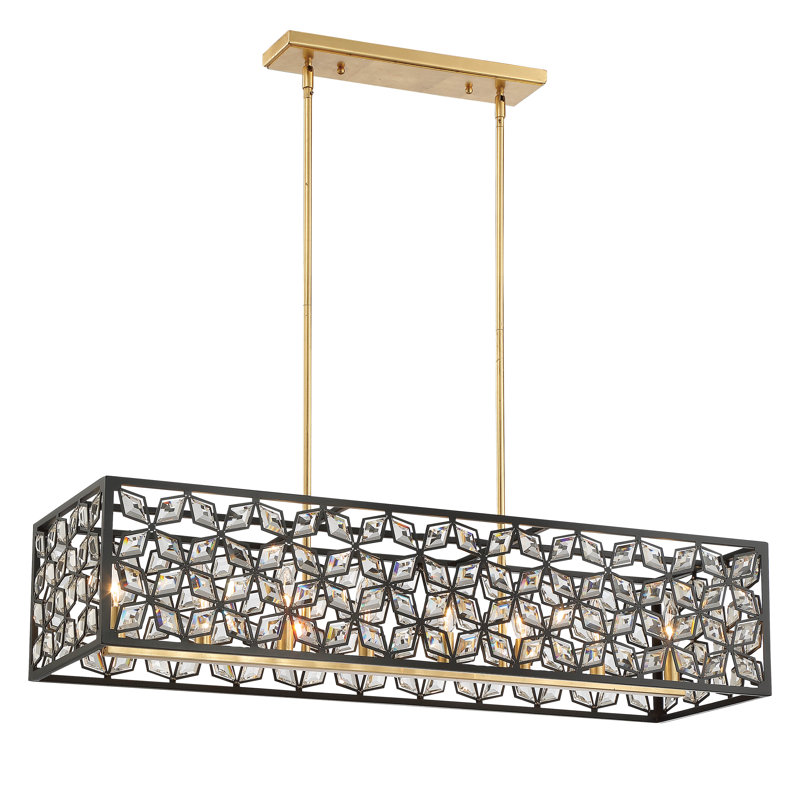 Luminaire suspendu rectangulaire à 8 lumières pour îlot de cuisine Brookcrest