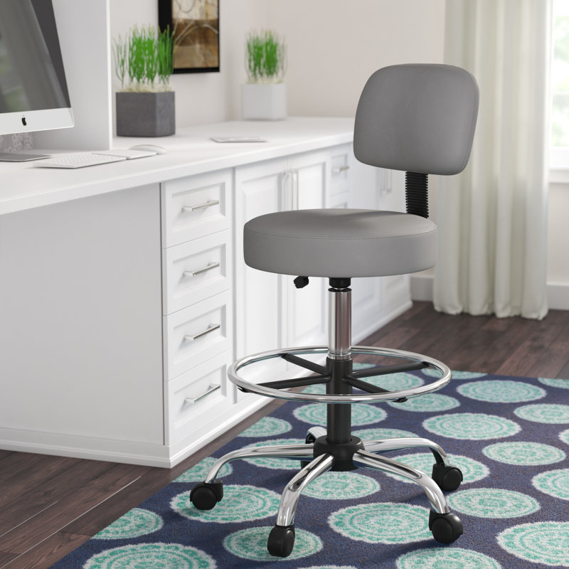 Vinyl Drafting Chair, Gray