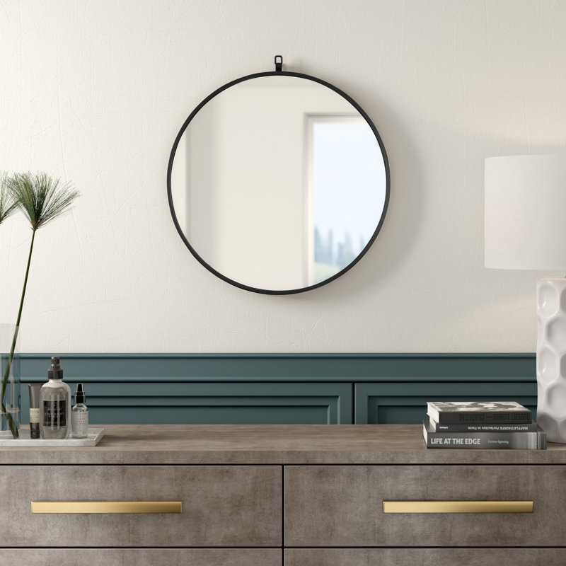 Miroir Cassie, 24 po x 24 po, Noir