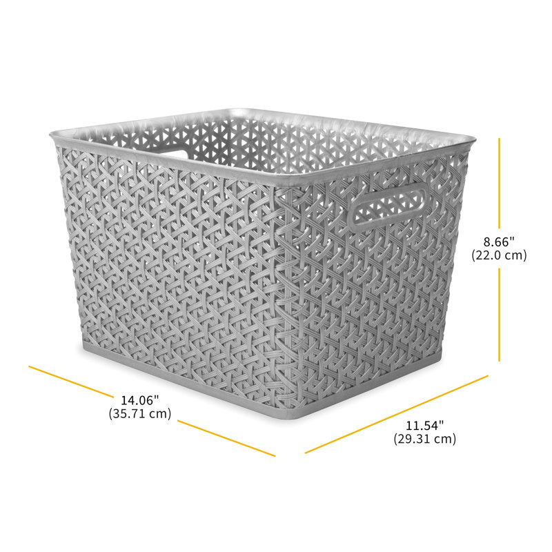 Whitmor Resin Form Half Basket, Extra Large, Silver