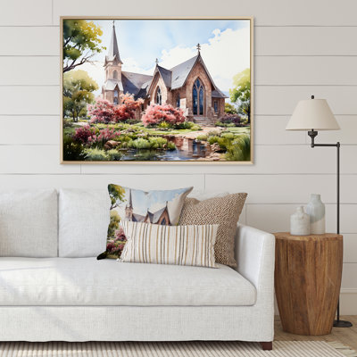 Aquarelle rustique de la chapelle blanche