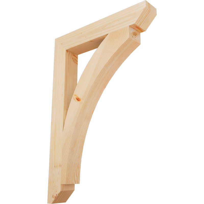 Support en bois / corbeau, Sapin de Douglas, H 38 po x l 3,5 po x P 26 po