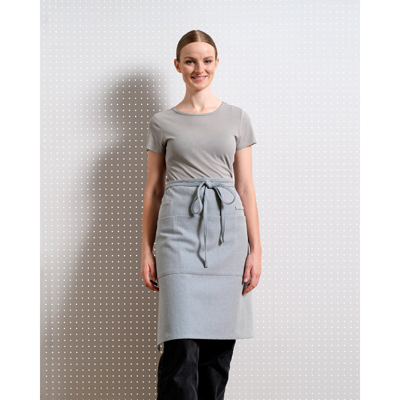 Bistro Apron with Pockets, Striped Charcoal