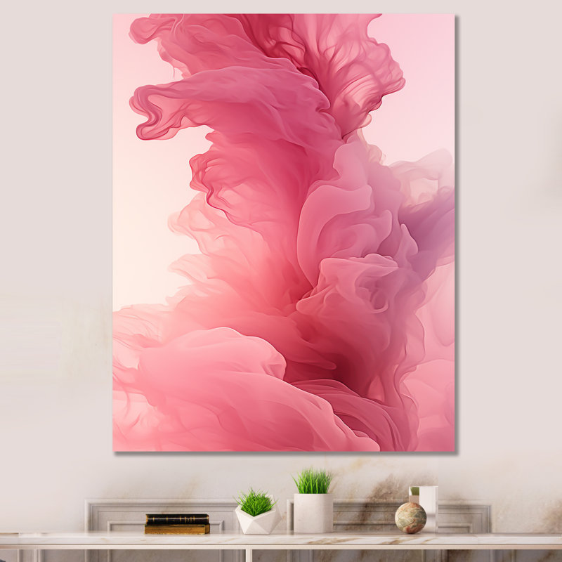 Rose polaire radiance fumée III - impression d'art abstrait mural, Toile tendue, H 44 po x l 34 po x P 1,5 po