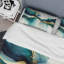 Teal and Gold Abstract Expression I - Ensemble de housse de couette à encre liquide abstraite - Polyester microfibre-1885640723