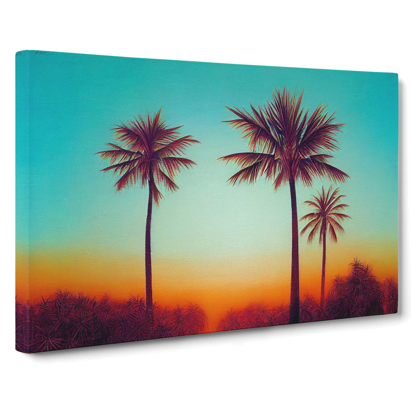 Palm Tree Sunset Vol.3 - Wrapped Canvas, 40cm H x 60cm W x 3cm D
