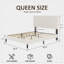 Structure de grand lit, lit plateforme tapissier en velours avec tête de lit réglable en hauteur, structure robuste et lattes, conception silencieuse, compatible avec les matelas sans ressorts, facile à assembler, beige-287477025-287477027