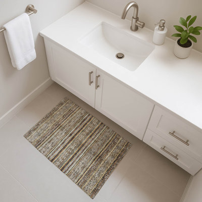 Premium Machine Washable Lampkins AMF1644 Stripes Rug