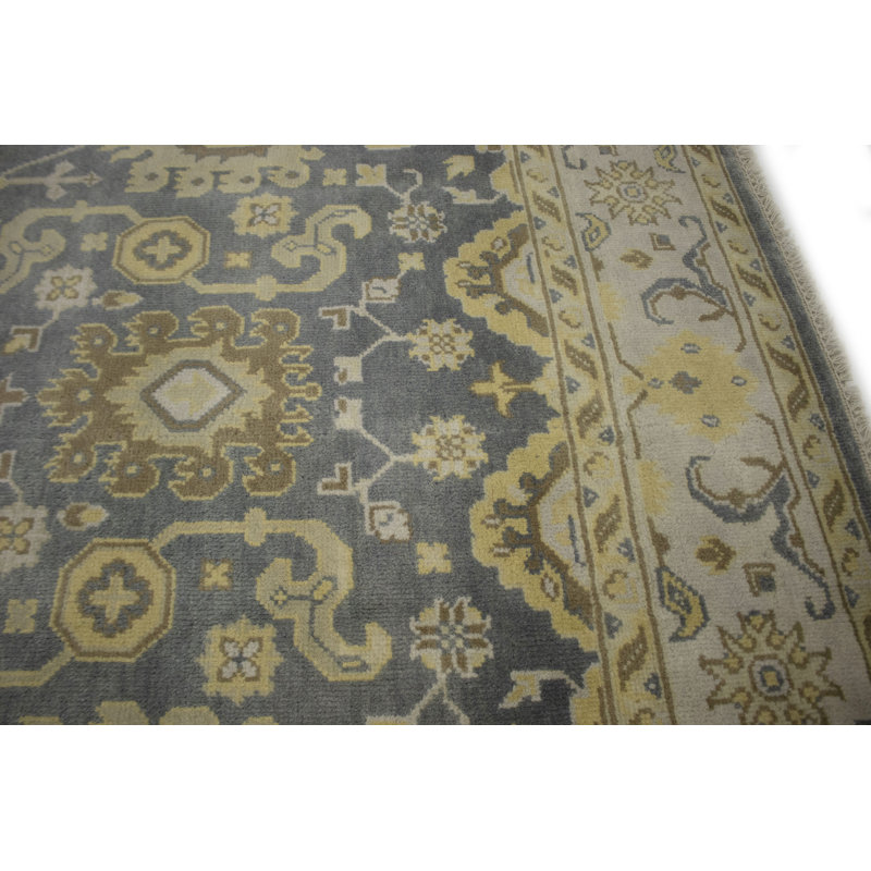 Tapis oriental gris Oushak Chobi Mute