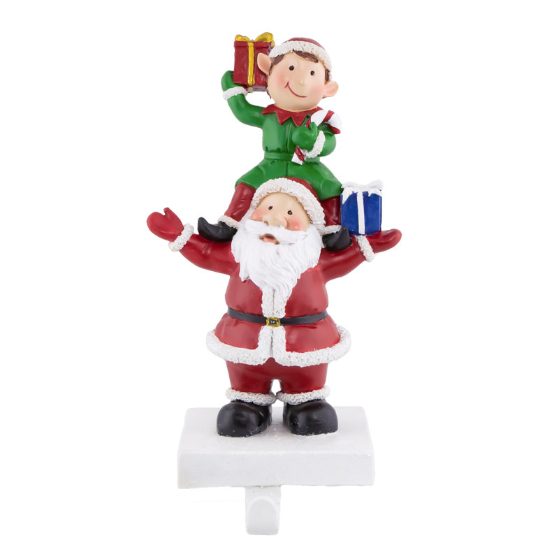 Porte-chaussette de Noël 8,75 "Père Noël et Elf