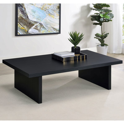 Table basse rectangulaire noire en stratifié
