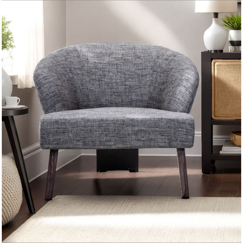 Donato Linen Cotton Armchair, Dark Gray