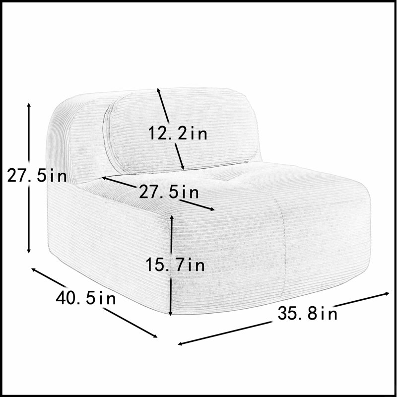 Canapé de coin modulaire avec coussins moelleux et tissu en velours côtelé doux pour un confort polyvalent dans le salon