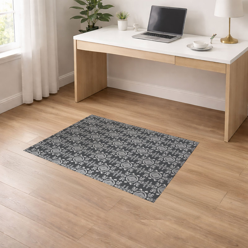 Tapis de bureau léger Jackie, Charcoal, L 84 po x P 60 po