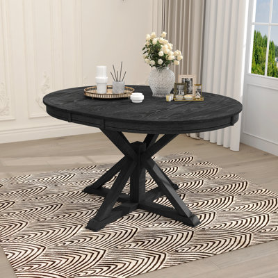 Table de salle à manger extensible rétro avec rallonge de 12 pouces pour une utilisation polyvalente à la maison
