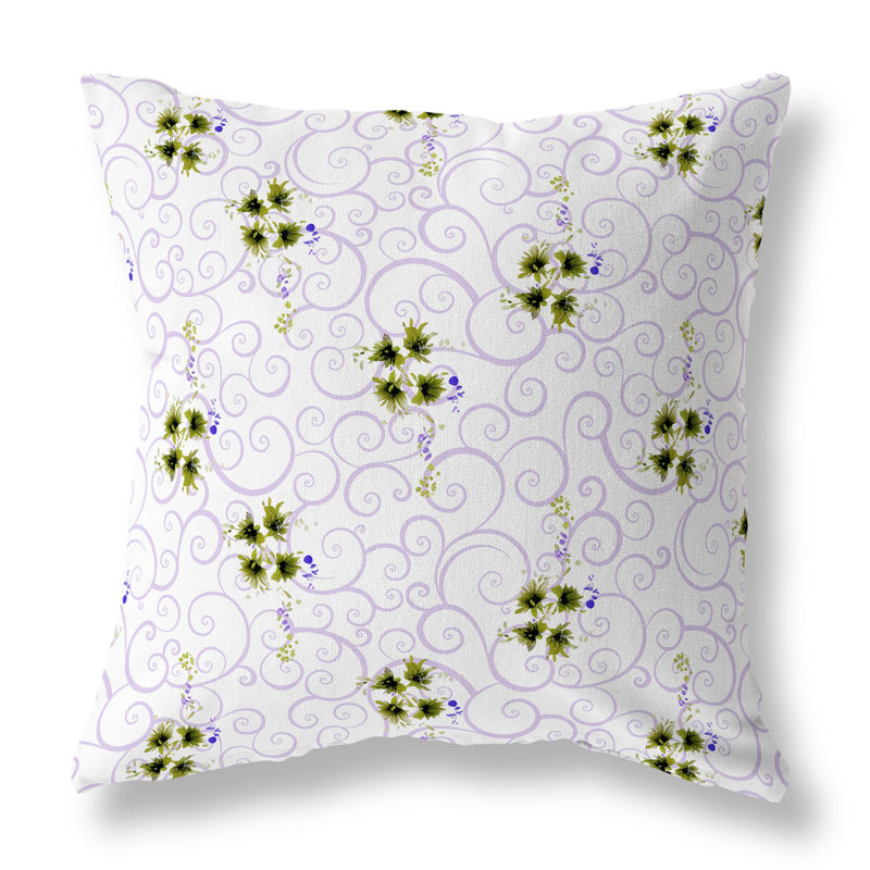 Coussin Orchid Artistry, H 18 po x l 18 po, Floral mauve / vert