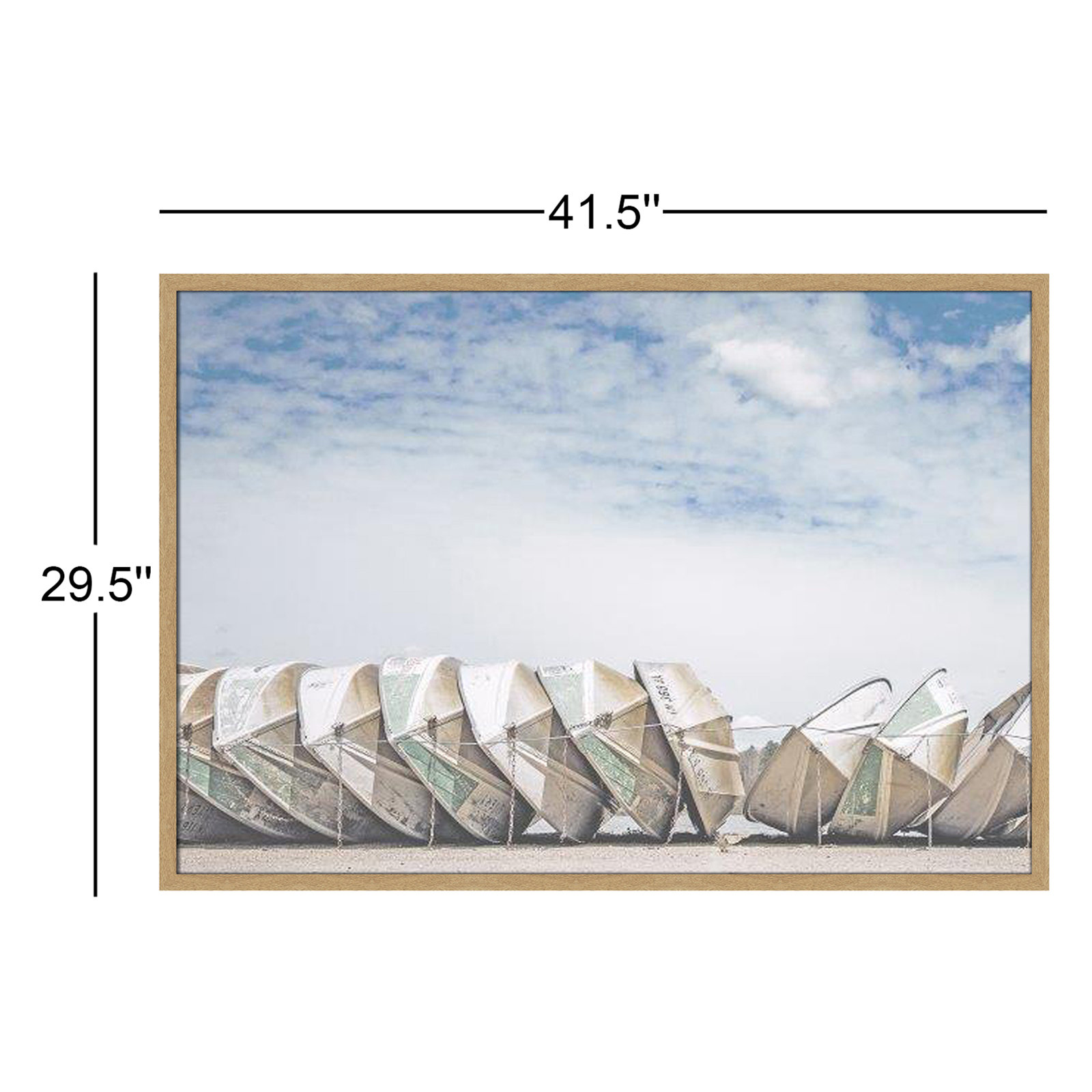 Hennecy "Wooden Boats" Print by Leah Straatsma, 29.5" H x 41.5" W x 1.25" D, Natural