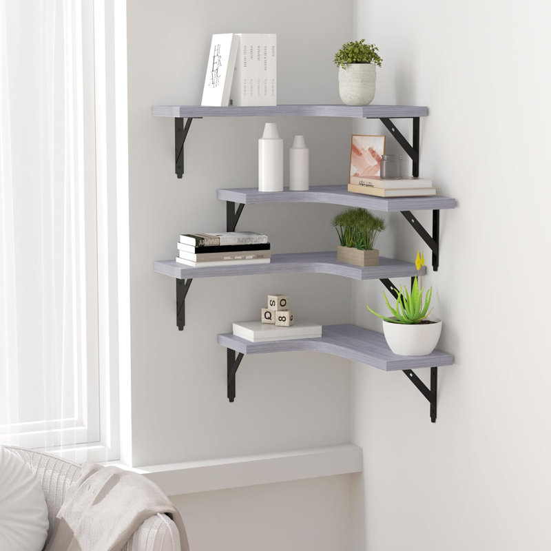 Étagères de salle de bain Pjotrs, Gris