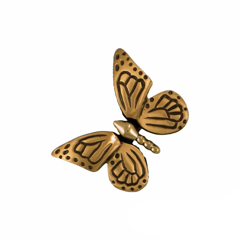 Monarch Butterfly Push Button Doorbell, Brass/Bronze