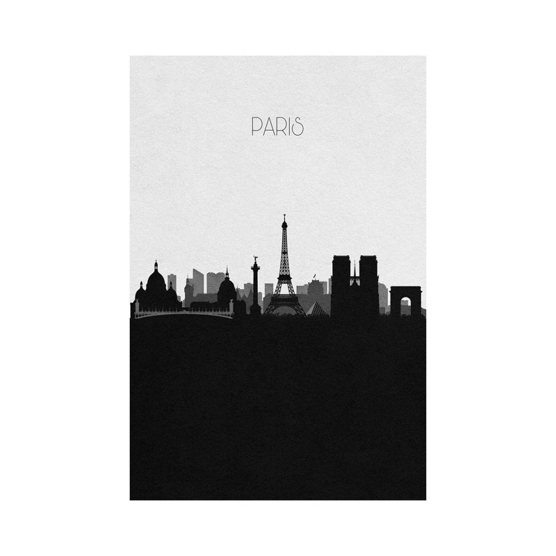 Paris France City Skyline by Ayse Deniz Akerman - Wrapped Canvas Print, 66.04 cm H x 45.72 cm W x 1.91 cm D