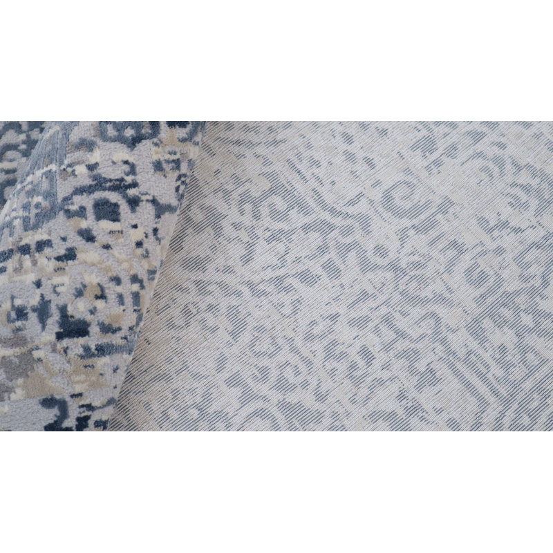 Fernon Abstract Blue/Gray Area Rug, Rectangle 7'8" x 10'2"