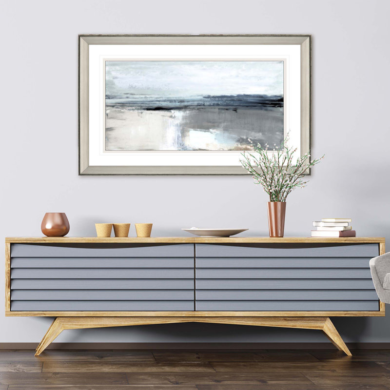 Moody Coast II Silver Finish Framed Print