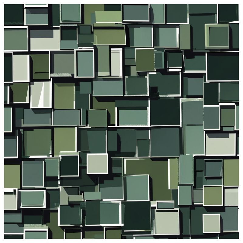 Couvre-lit matelassé vert à motif géométrique rectangulaire, Full / Double