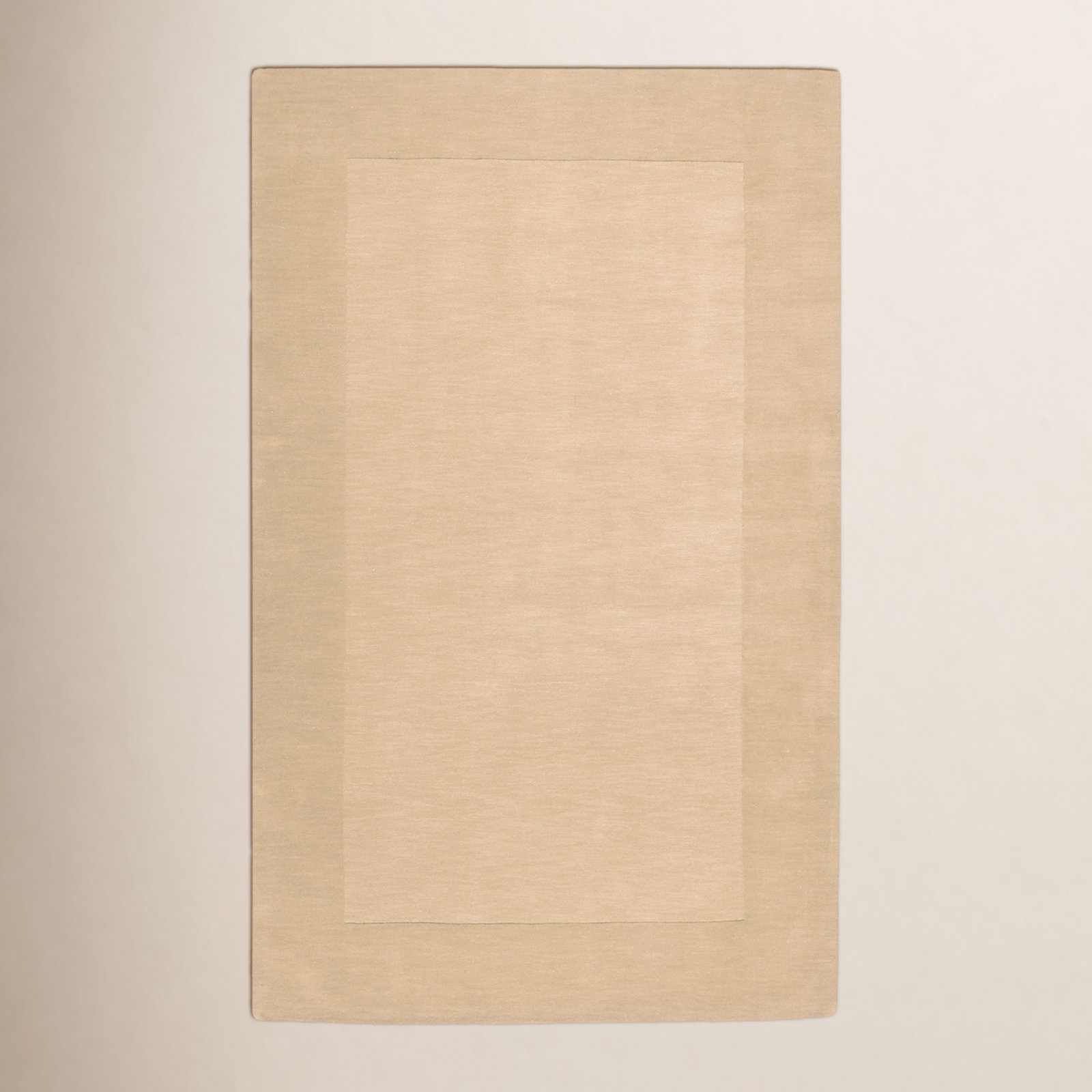 Dolma Khaki Beige Hand-Woven Wool Rug, Rectangle 7'6" x 9'6"