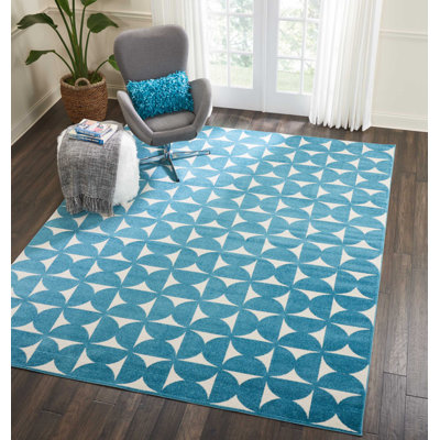 Tapis bleu Cristin Eclectic Bohemian
