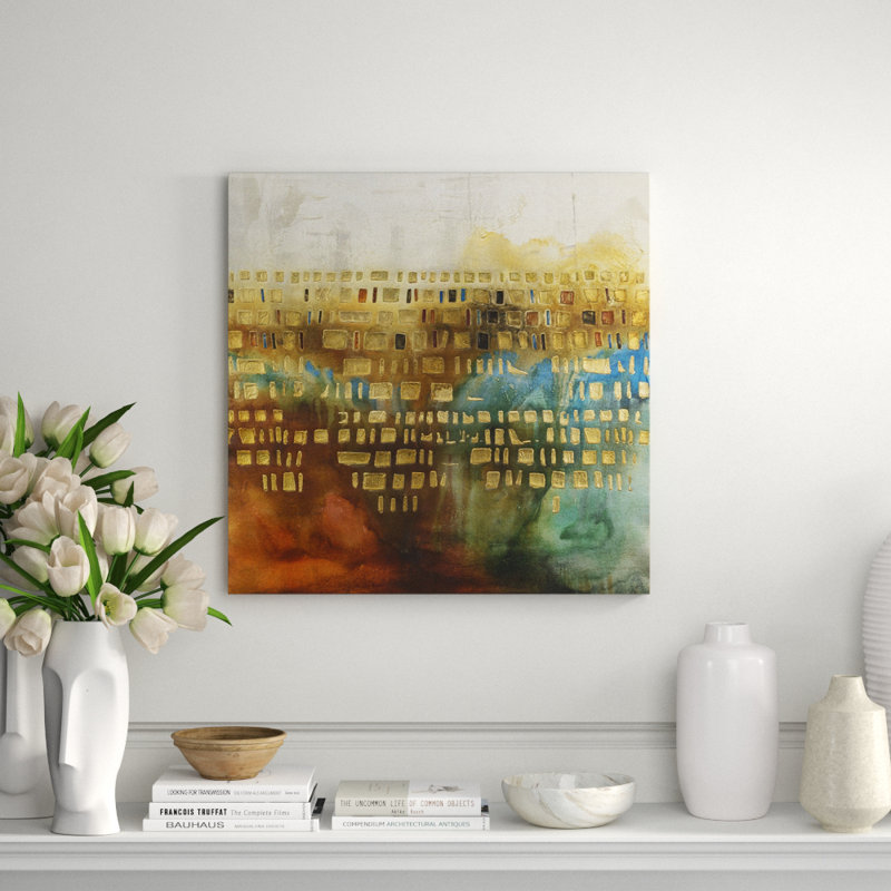 Desert Mosaic Painting by Jennifer Hollack Raboin, Stretched Canvas, 30" H x 30" W x 2" D