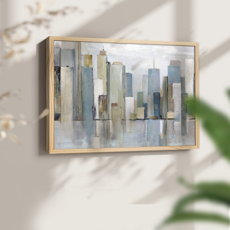 City Reflections -Framed Print - Restickable, 8" H x 10" W, Natural