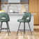 Etna Swivel Upholstered Counter Stool with Metal Frame