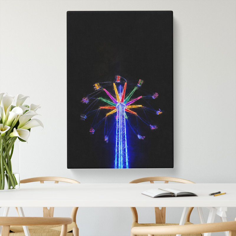 Carnival Ride At Night - Wrapped Canvas, 60cm H x 40cm W x 3cm D