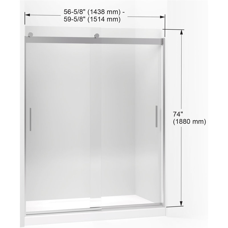 Levity Sliding Shower Door, Brushed Nickel