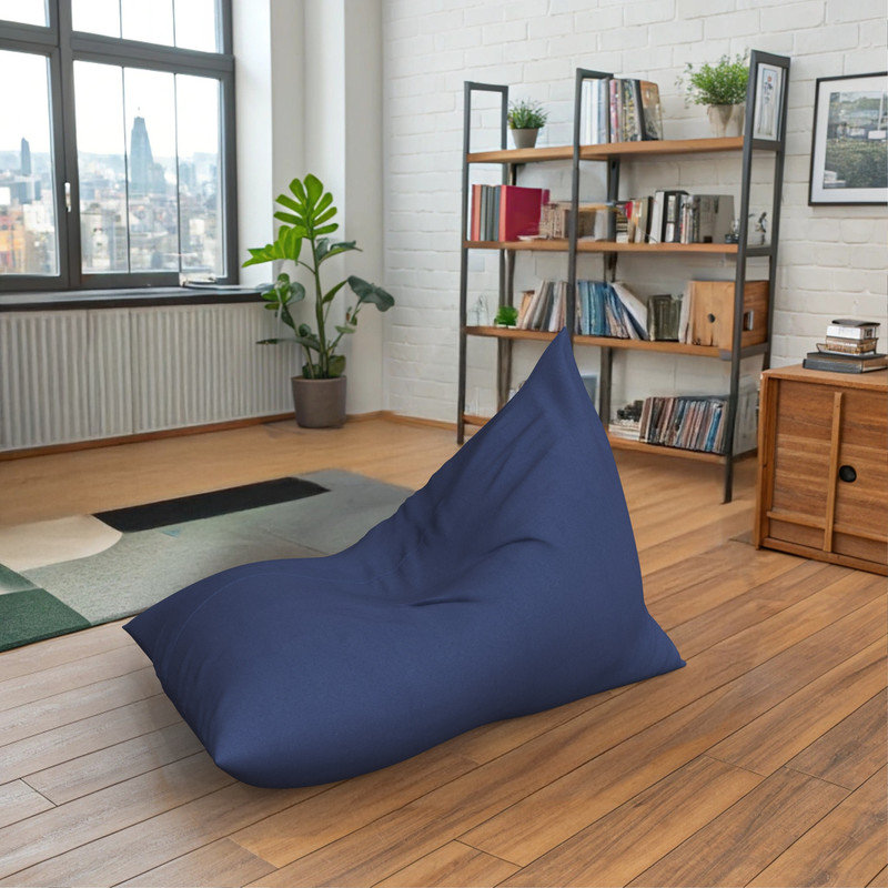 Outdoor Bean Bag Lounger Cover (Bag Only,XXL), 51" H x 51" W x 67" D, Navy Blue Polyester