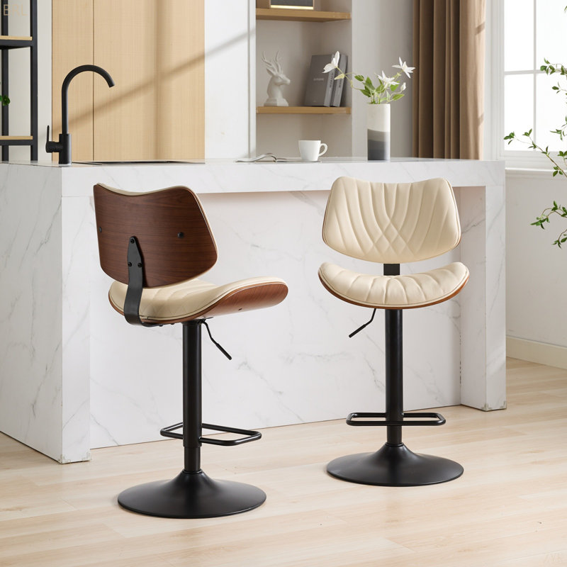 Tabourets de bar Bentwood, Beige