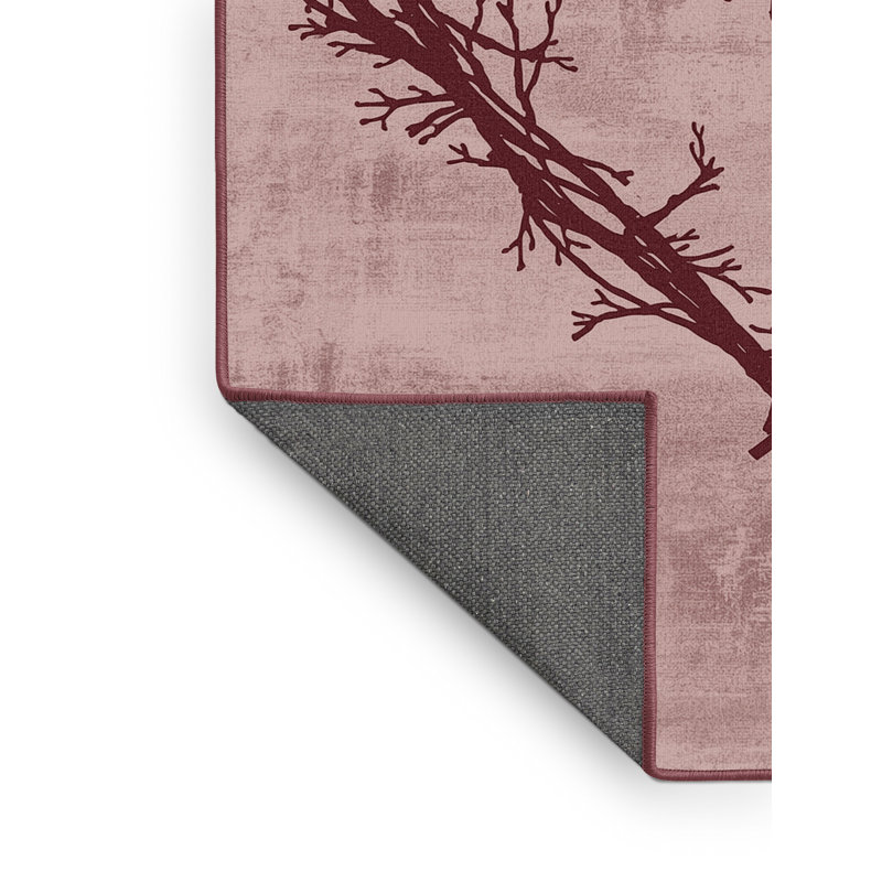 Soft Plush Ferland Valentines Modern & Contemporary Abstract Area Rug in Brown – Rose Binding, 4x6