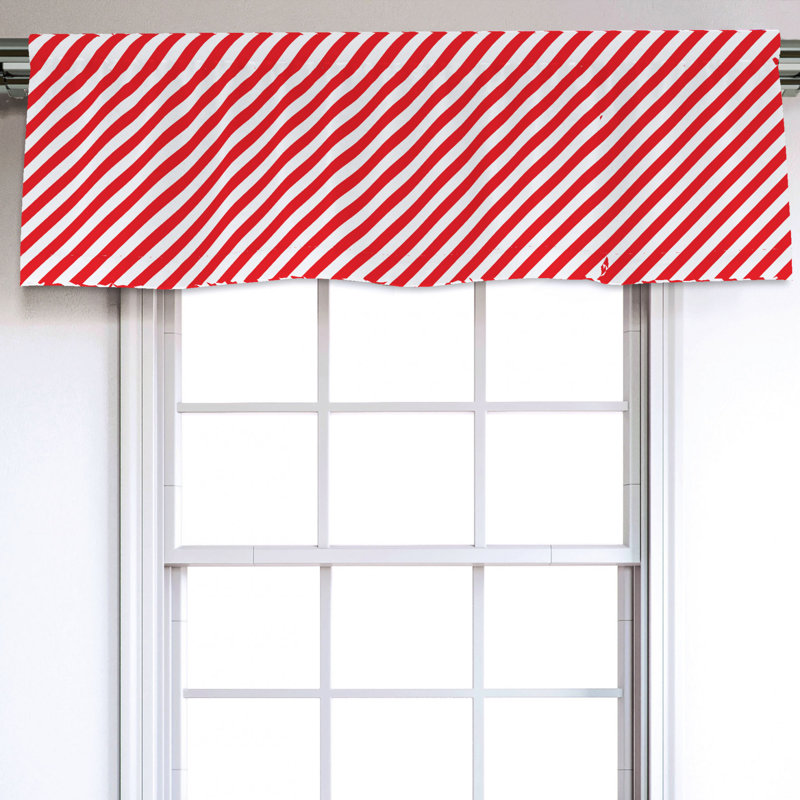 Sateen Striped Ruffled Window Valance