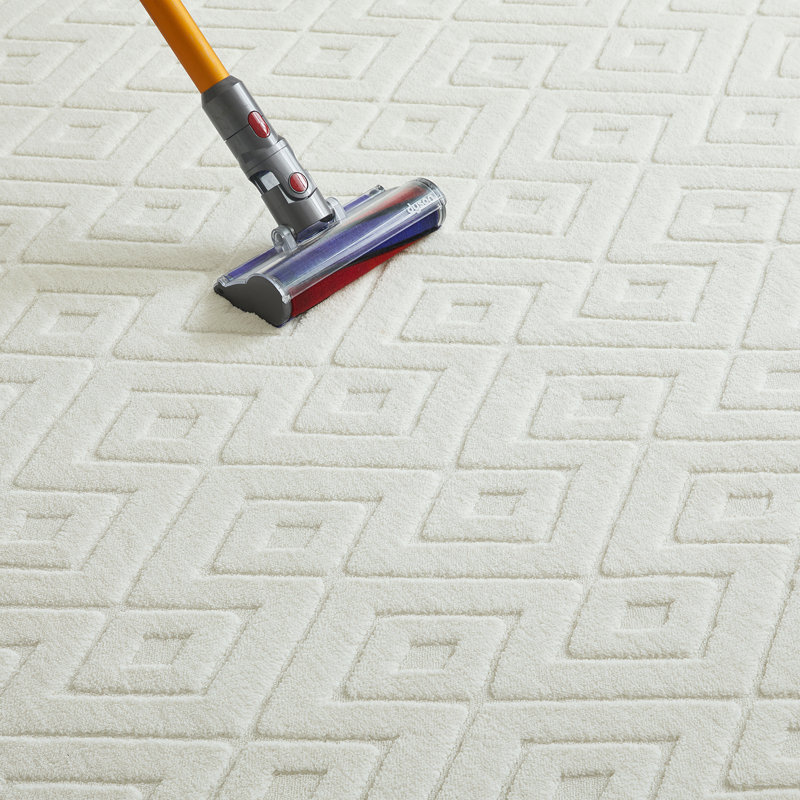 Hollow Geometric High-Low Rug., Hollow Square Cream, Rectangle 200 x 290 cm