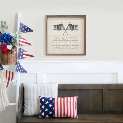 Pledge Allegiance Flags White