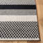 Tapis noir / ivoire en coton tissé à plat à la main Amoy-2013505093