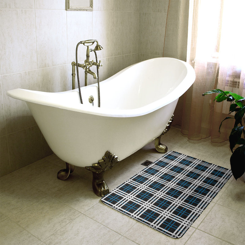 Tapis pour salle de bain Philadelphia, l 21 po x L 34 po, Noir, bleu, blanc