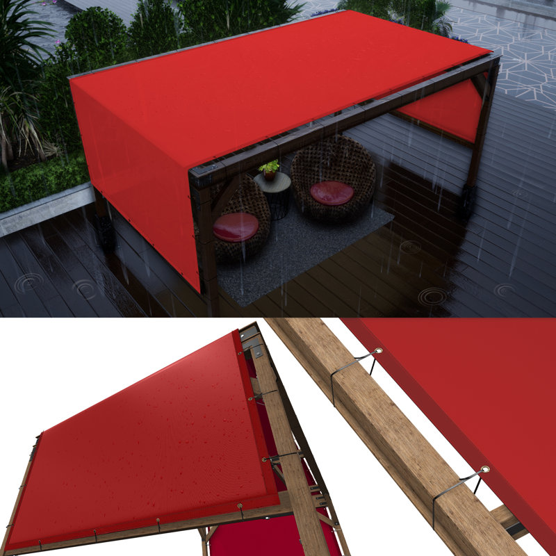 Colourtree Customize Waterproof Pergola Canopy Replacement Cover, Red, 120" H x 144" W x 0.25" D