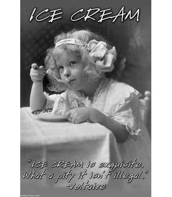 « ice crème » par wilbur pierce, affiche rétro